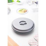 Bambus Home Yuvarlak Borcam Kapağı Gümüş Renk Dayanıklı Plastik Malzeme ile 32.5 cm Çapında