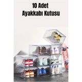 Bambus Şeffaf 10lu Çok Amaçlı Ayakkabılık ve Ayakkabı Düzenleme Kutusu – Modüler Çoklanabilir Demonte
