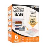 BAMCOO Giyim için Vakumlu Mühür Torbaları Yükseltilmiş Kalınlaştırılmış 6'lı Paket (2 Jumbo 2 Büyük 2 Orta Vakum Saklama Torbaları) Uzay Çantaları Aşı Vakumlu Mühürlü Saklama Torbaları Bolsas Para