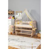 Bamgidoo Anne Yanı Bebek Beşiği Ahşap Mobilya Yeni Doğan Beşik 60X120 - Sarı