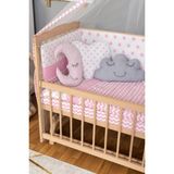 Bamgidoo Mobilya Bebek Beşiği Yastığı Kalp Bulut Ay Model 3 Yastık - Pembe