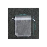 BAMİAMU 5 Adet Şeffaf Organze Tül Kese-Kına-Takı-Parti hediyelerine uygun kese (7cm x 9cm)