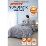 Bamirose Diamond Lüx Wellsoft Çift Kişilik Çift Taraflı Yorgan + Yastık Kılıfı, Uyku, Çeyiz Seti - 195 x 215 cm - Gri