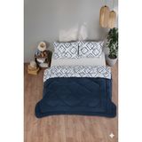 Bamirose Diamond Lüx Wellsoft Çift Kişilik Çift Taraflı Yorgan + Yastık Kılıfı, Uyku, Çeyiz Seti - 195 x 215 cm - Lacivert