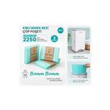 BAMM BAMM Kirli Bebek Bezi Kovaları İle Uyumlu 2250 Adet Kirli Bebek Bezi Kapasiteli 3 Paket Çöp Poşeti