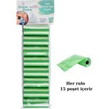 Bamm Bamm Kirli Bebek Bezi Poşeti Çanta Küçük Boy Yeşil 8 Rulo (120 Adet) Kokusuz Pratik Kullanım