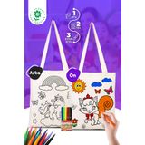 Bammerz Boyanabilir Bez Çanta Unicorn- Kedi - Kalemli