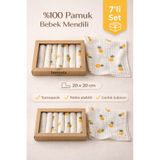 Bamoola %100 Pamuk 7’li Ananas Desenli Bebek Ağız Mendili Seti
