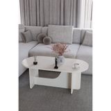 BAMOSA Liora Bej Oval Orta Sehpa – 104*54cm Minimal Modern Tasarım