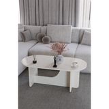 Bamosa Liora Traverten Dokulu Oval Orta Sehpa – 104*54CM Minimal Modern Tasarım - aytası
