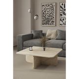 Bamosa Mirael Traverten Dokulu Kare Orta Sehpa – 73*73CM Minimal Modern Tasarım - çam