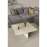 Bamosa Mirael Traverten Dokulu Kare Orta Sehpa – 73*73CM Minimal Modern Tasarım