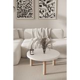 Bamosa Nordic Calm 70CM Çap Yuvarlak Beyaz Bohem Orta Sehpa