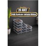 BAMPLAST 20'li Şeffaf Erkek Ayakkabı Saklama Kutusu – Hava Delikli, İstiflenebilir Organizer