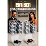 BAMPLAST 20’li Set Şeffaf Ayakkabı Kutusu Erkek& Kadın Ayakkabı Saklama Kutusu Düzenleyici Organizer
