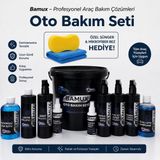 Bamux 12'li Efsane Set Araç Araba Yıkama Bakım Seti Fırsat Full Oto Bakım Temizlik Seti Kovalı