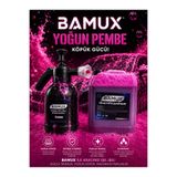 Bamux 5 Lt Yoğun Pembe Köpük + Köpük Pompası | Cilalı Yoğun Köpük | Boya Dostu Oto Yıkama Seti