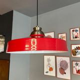 Bamyum Açe Kırmızı Tekli Eskitme Kum Saati Başlık Avize Retro Sarkıt Ofis Showroom Salon Mutfak Avizeleri