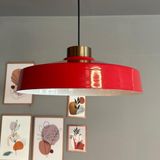 Bamyum Açe Kırmızı Tekli Eskitme Plafonyer Başlık Avize Retro Sarkıt Ofis Showroom Salon Mutfak Avizeleri
