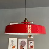 Bamyum Açe Kırmızı Tekli Eskitme Yarım Lale Başlık Avize Retro Sarkıt Ofis Showroom Salon Mutfak Avizeleri
