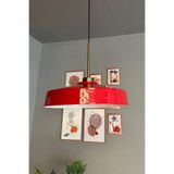 Bamyum Açe Kırmızı Tekli Ince Eskitme Başlık Avize Retro Sarkıt Ofis Showroom Salon Mutfak Avizeleri