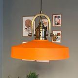 Bamyum Açe Turuncu Tekli Delikli Eskitme Başlık Avize Retro Sarkıt Ofis Showroom Salon Mutfak Avizeleri
