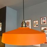 Bamyum Açe Turuncu Tekli Eskitme Lale Başlık Avize Retro Sarkıt Ofis Showroom Salon Mutfak Avizeleri