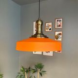 Bamyum Açe Turuncu Tekli Eskitme Uzun Tokmak Başlık Avize Retro Sarkıt Ofis Showroom Salon Mutfak Avizeleri