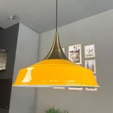 Bamyum Asaletli Tekli Sarı Avize Eskitme Kubbe Başlık Retro Sarkıt Lamba Dükkan Cafe Salon Avizeleri