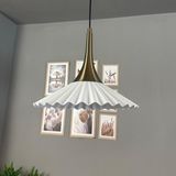 Bamyum Avilla Beyaz Tekli Metal Büyük Avize Eskitme Külah Başlık Cafe Mutfak Modern Sarkıt Aydınlatma - 1