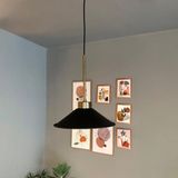 Bamyum Benjamin Siyah Metal Sarkıt Avize Eskitme Ince Başlık Rustik Cafe Mutfak Modern Dekoratif Sarkıt - Siyah - Altın