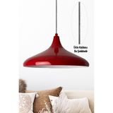 Bamyum Champion Kırmızı Özel Kablo Avize - Alüminyum 35 Cm Cafe Mutfak Modern Dekoratif Sarkıt Model