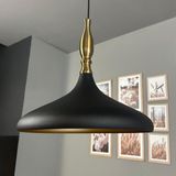 Bamyum Champion Siyah Iç Gold Eskitme Simya Başlık Tekli Avize Sarkıt Salon Mutfak Aydınlatma Avizeler
