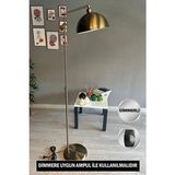 Bamyum Dimmerli Işığı Ayarlanabilen Metal Lambader Eskitme Renkli Hareketli Başlık ile Şık Tasarım - Kahverengi