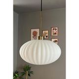 Bamyum Elegant Beyaz Cam Avize Eskitme İnce Başlık E27 Sarkıt