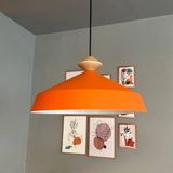 Bamyum Lema Turuncu Tekli Avize Ahşap Topaç Başlık Sarkıt Lamba Restoran Cafe Salon Avizeleri