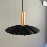 Bamyum Moriva Siyah Metal Avize Ahşap Başlık Tekli Rustik Cafe Modern Sarkıt Aydınlatma
