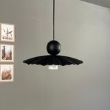 Bamyum Moriva Siyah Renk Metal Avize Siyah Boncuk Başlık Tekli Rustik Cafe Modern Sarkıt Aydınlatma