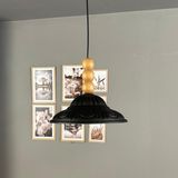 Bamyum Ralivo Siyah Metal Avize Tekli Ahşap Üç Boncuk Başlık Mutfak Modern Dekoratif Sarkıt Aydınlatma