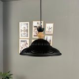 Bamyum Ralivo Siyah Metal Avize Tekli Q Şapka Başlık Mutfak Modern Dekoratif Sarkıt Aydınlatma