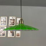 Bamyum Risso Fıstık Yeşili Metal Büyük Avize Lale Başlık Tekli Rustik Cafe Modern Sarkıt Aydınlatma