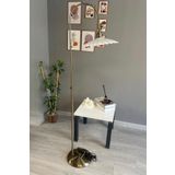 Bamyum Risso Modern Beyaz Lale Başlık Metal Tek Ayaklı Lambader E27 165 cm Yükseklik
