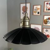 Bamyum Risso Siyah Metal Avize Tekli Lale Başlık Mutfak Modern Dekoratif Sarkıt Aydınlatma - 1