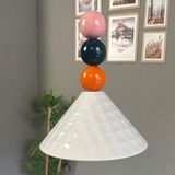 Bamyum Rumy Beyaz Renkli Boncuk Tekli Avize Sarkıt Ofis Showroom Salon Mutfak Avizeleri