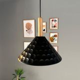 Bamyum Rumy Siyah Tekli Ahşap Kafa Başlık Avize Retro Sarkıt Ofis Showroom Salon Mutfak Avizeleri