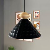 Bamyum Rumy Siyah Tekli Ahşap Topaç Başlık Avize Sarkıt Ofis Showroom Salon Mutfak Avizeleri