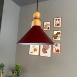Bamyum Rumy Vişne Çürüğü Tekli Avize Boncuk Kalın Ahşap Başlık Sarkıt Ofis Showroom Salon Mutfak Avizeleri