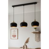 Bamyum Üçlü Çember Siyah Metal Avize Salon Masaüstü Mutfak Cafe Ofis Tekli Avizeler Lamba Aydınlatma