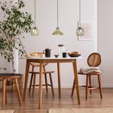 Bamyum Üçlü Lunex Cam Bal Rengi Avize Ince Eskitme Başlık Sarkıt Yemek Masası Üstü Iç Mekan Cafe Otel