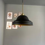 Bamyum Ulmete Siyah Ince Eskitme Başlık Tekli Sarkıt Avize Salon Ofis Otel Avizeleri Vintage Tasarım - 1